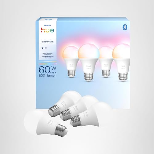 Smart LED A19 Bulb White Color Ambiance 4 Pack 8.8W Dimmable Smart Home Compatible