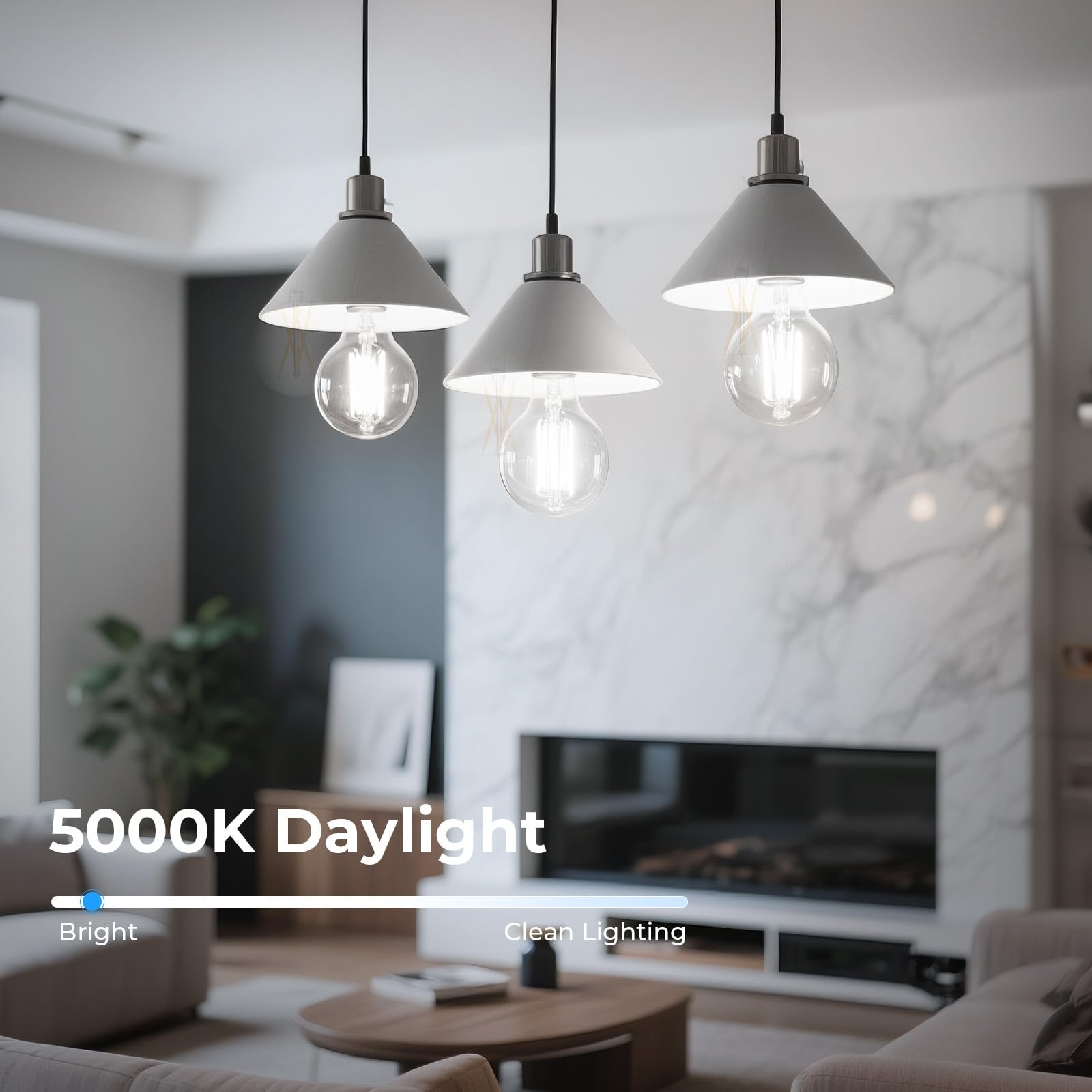 E26 LED Edison Bulb 6W 60W Equivalent Soft White 2700K Dimmable 6 Pack