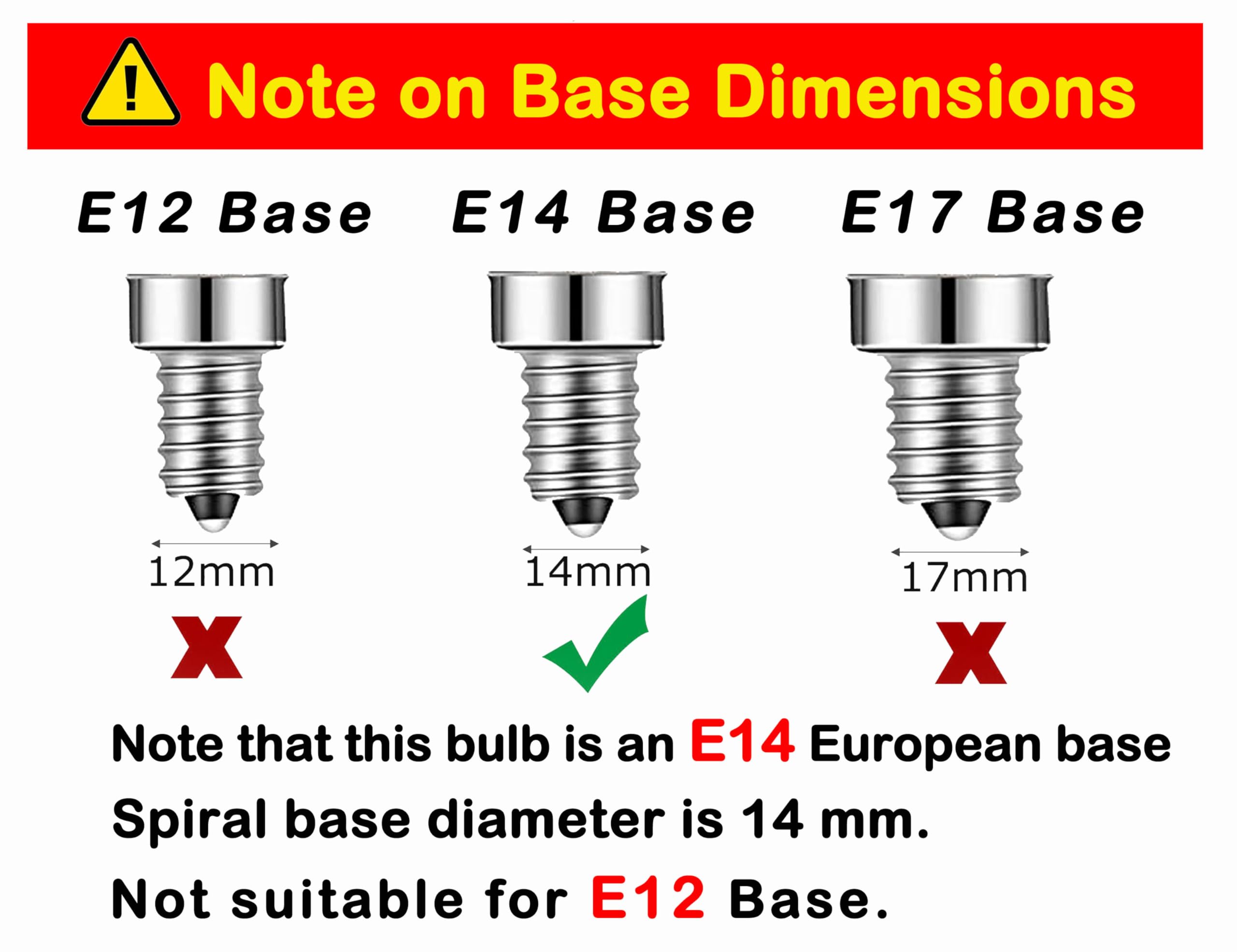 E14 LED Chandelier Bulb 4W 40W Equivalent Warm White Dimmable 6 Pack