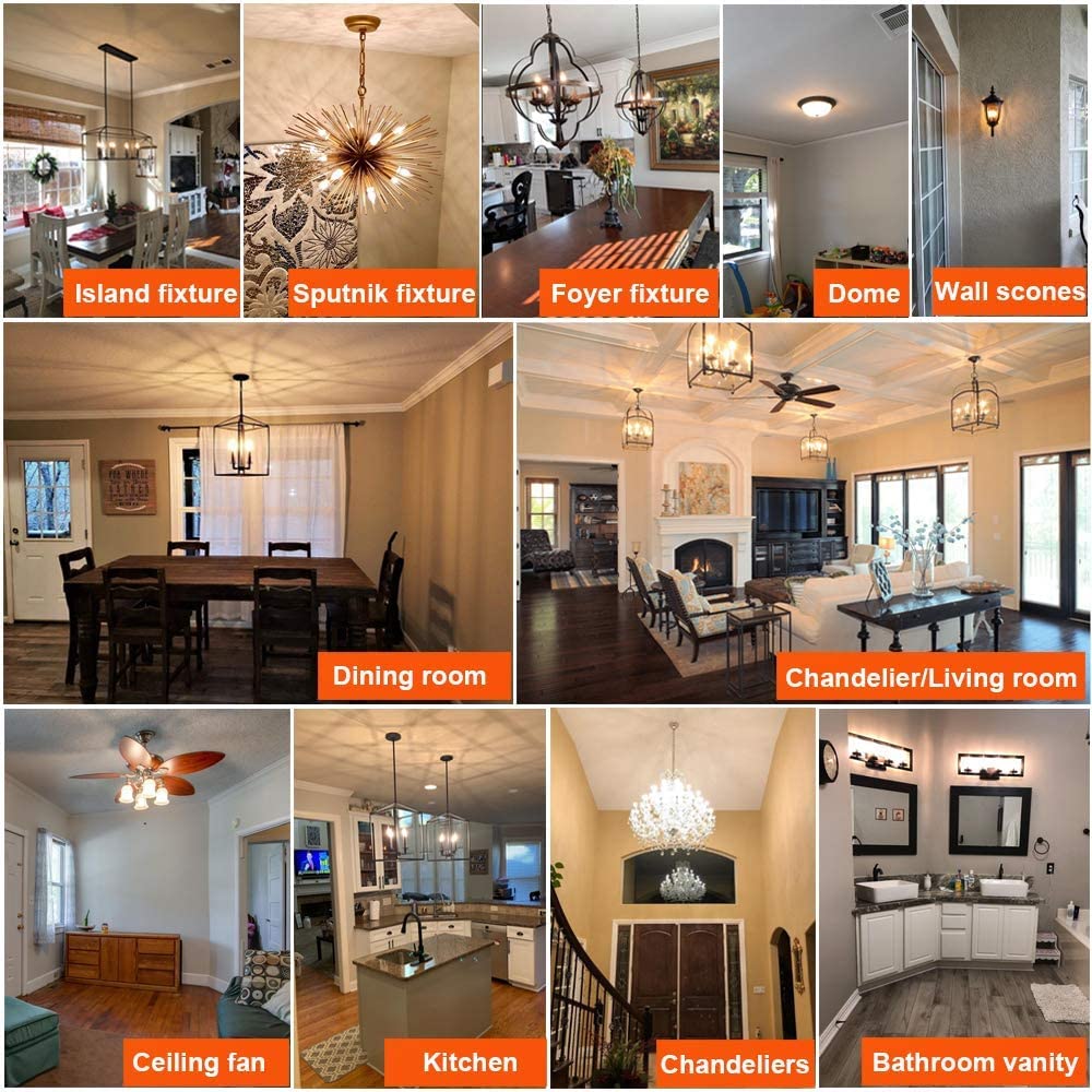 E12 LED Candelabra Bulb 2W Warm White 2500K Dimmable 12 Pack