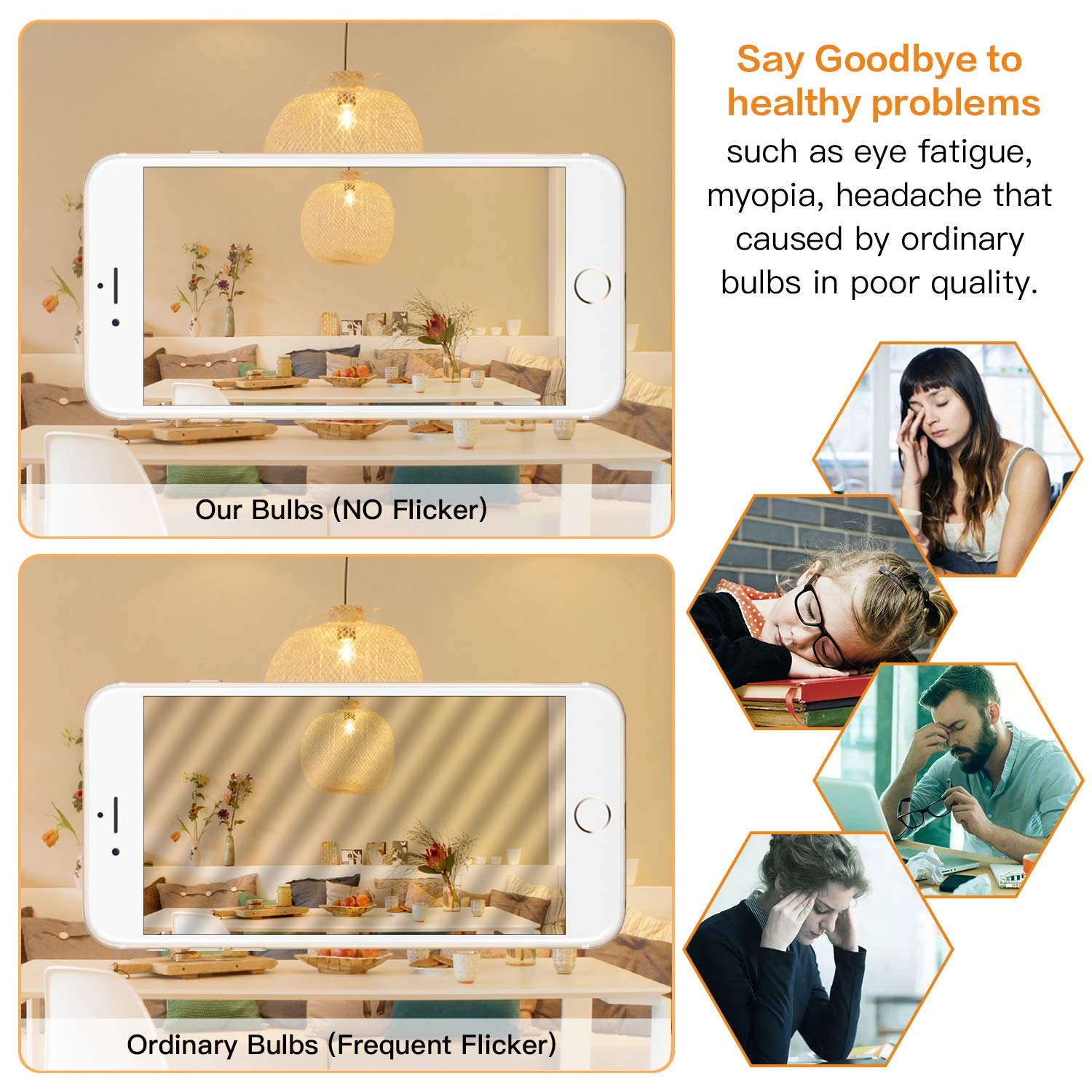 E12 LED Candelabra Bulb 2W Warm White 2500K Dimmable 12 Pack