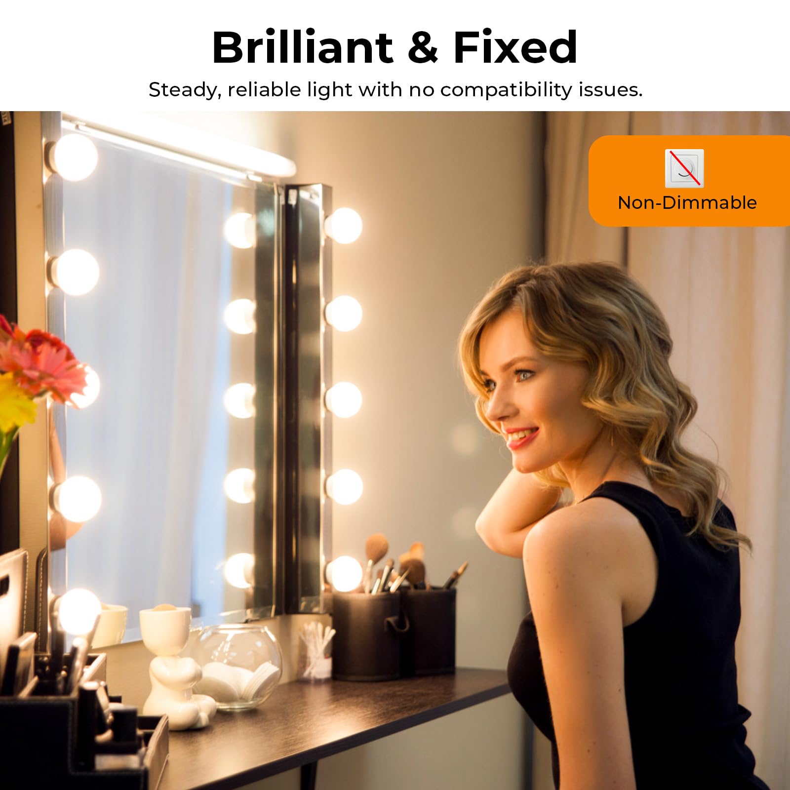 Vanity G25 LED Globe Bulbs 60W Equivalent Daylight 5000K 800LM E26 4 Pack