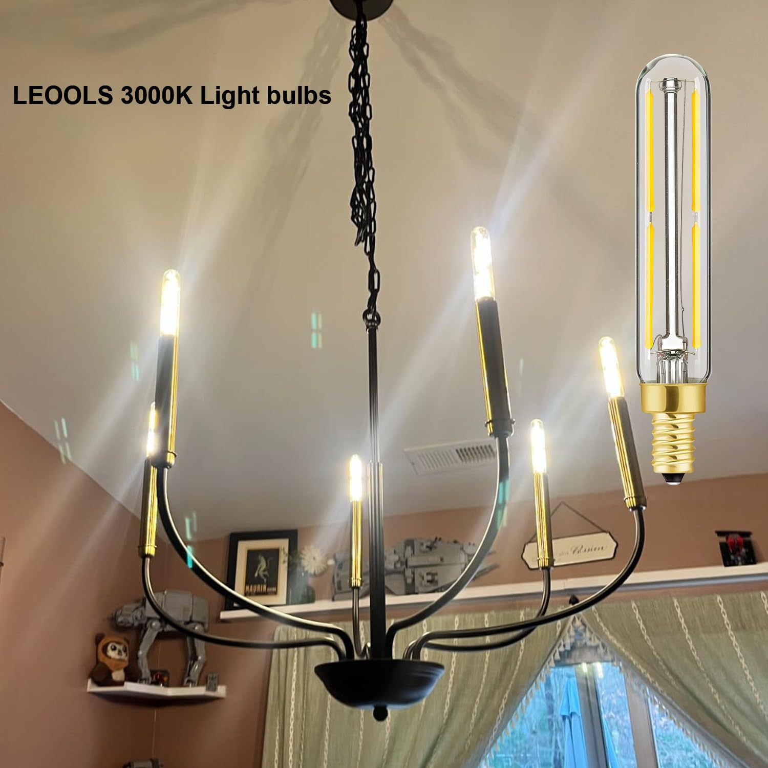 E12 LED Candelabra Bulb 2W Warm White 2500K Dimmable 12 Pack