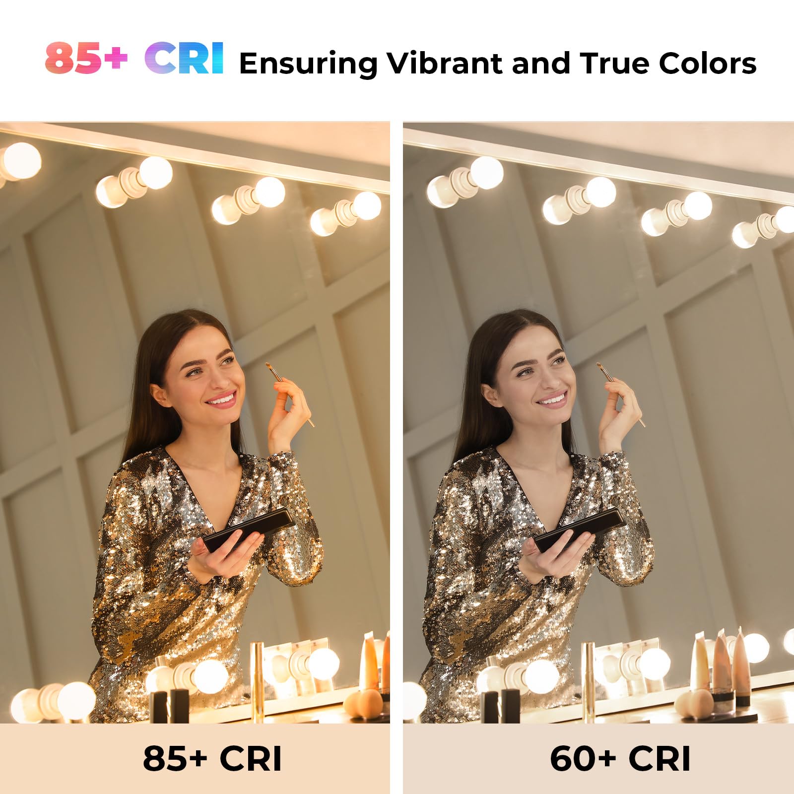 Vanity G25 LED Globe Bulbs 60W Equivalent Daylight 5000K 800LM E26 4 Pack