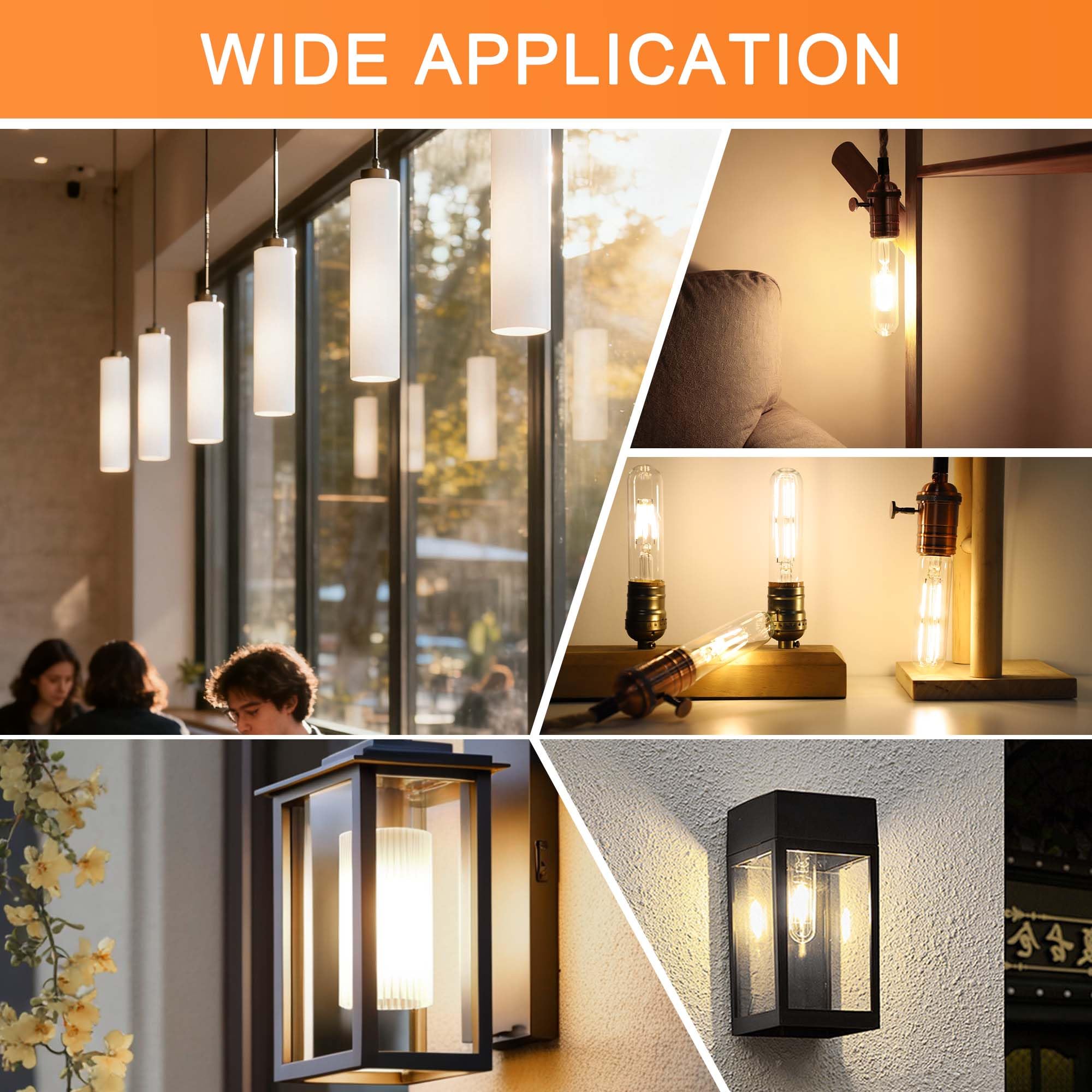 T30 T10 LED Tubular Bulb 4W 40W Equivalent Warm White 2700K Dimmable 2 Pack