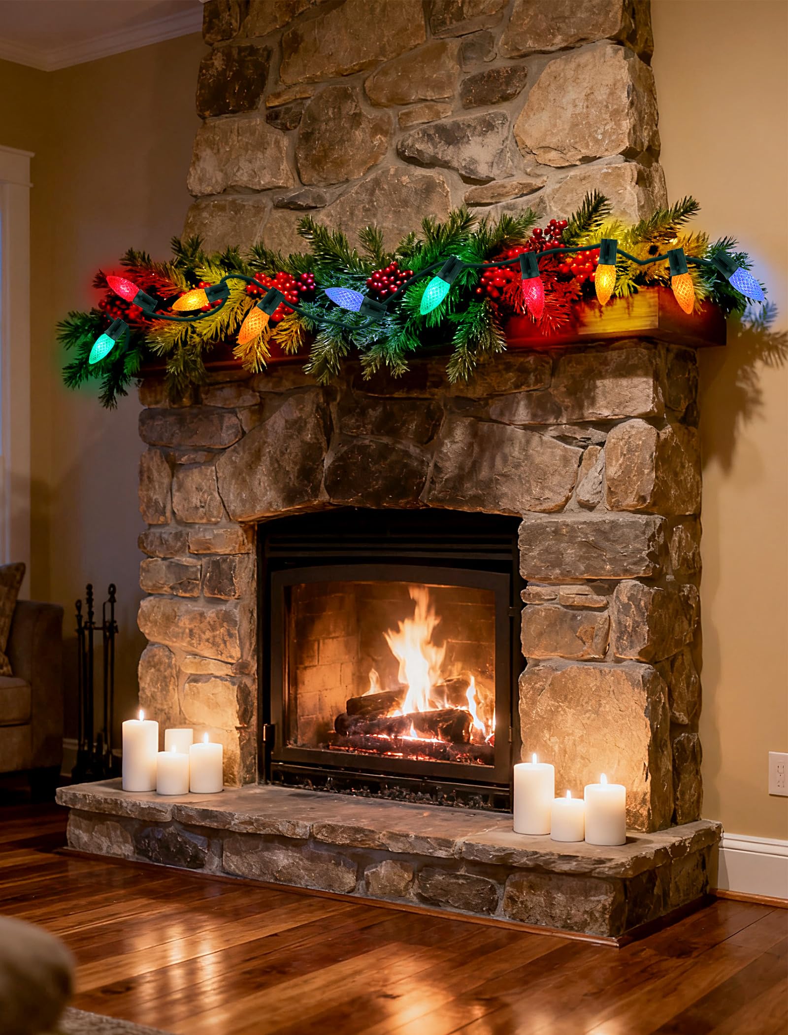 C9 LED Christmas Replacement Bulbs 30 Pack Warm White Shatterproof E17 Base