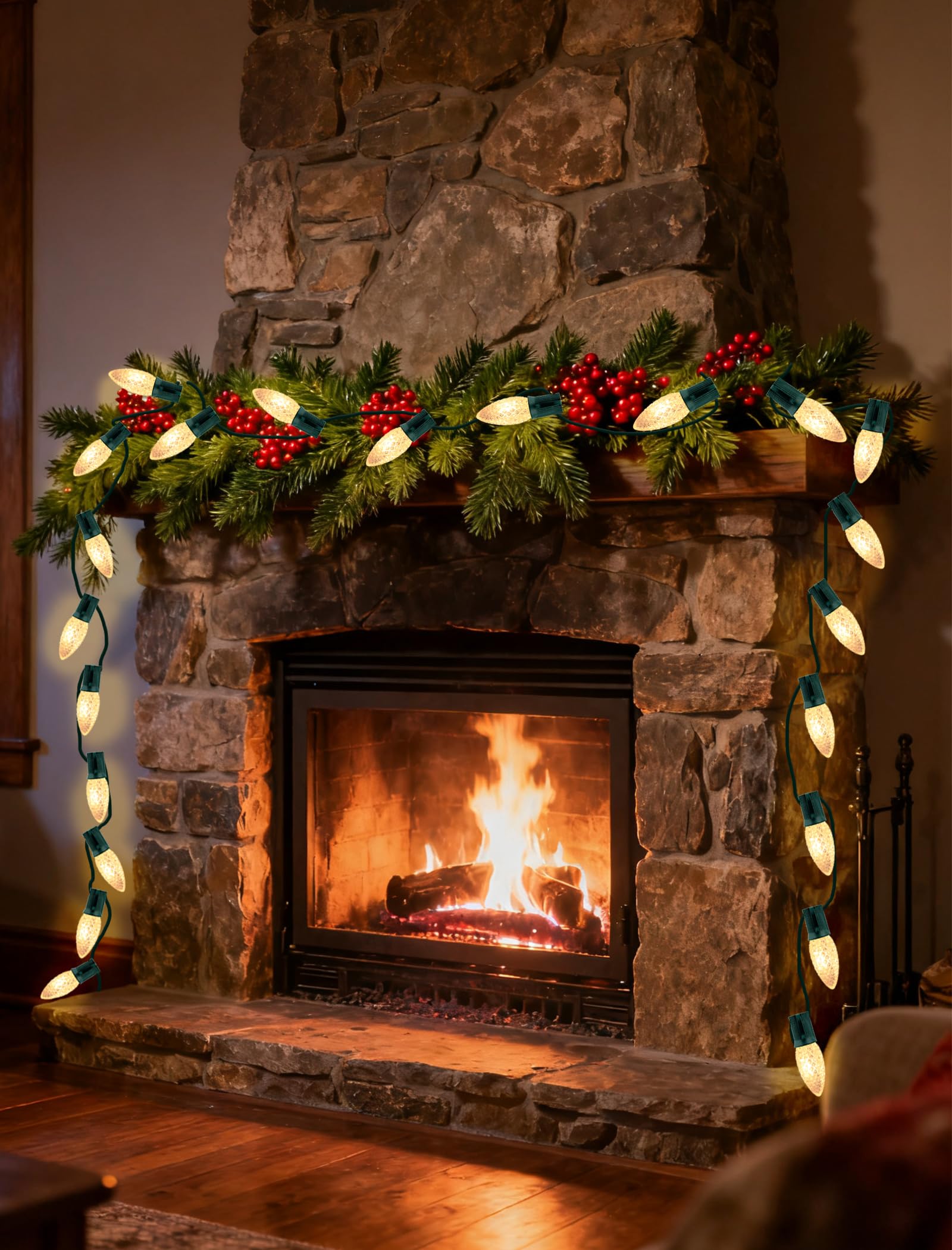 C9 LED Christmas Replacement Bulbs 30 Pack Warm White Shatterproof E17 Base