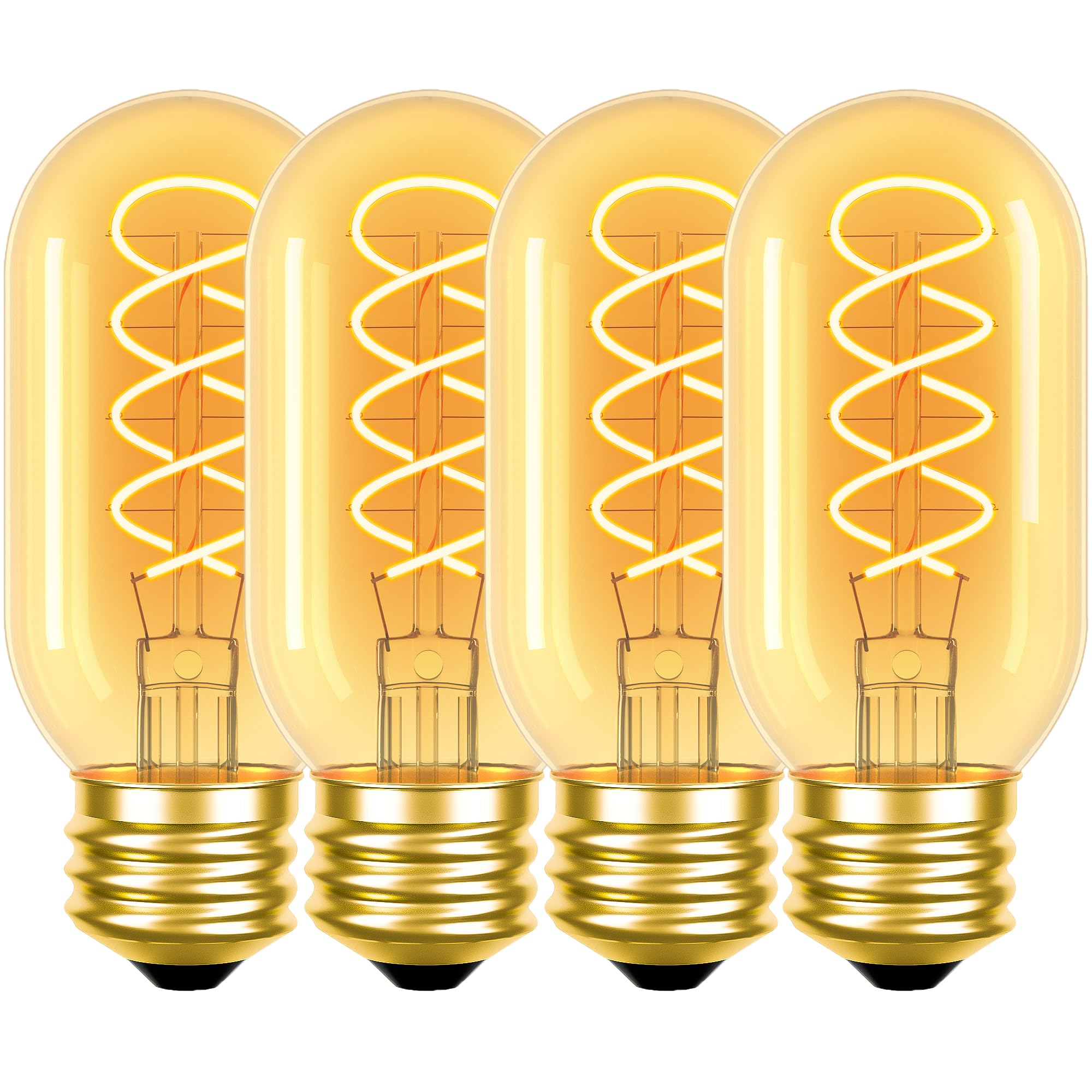Vintage Edison LED Bulb 6W 60W Equivalent Dimmable Amber Warm Light 4 Pack