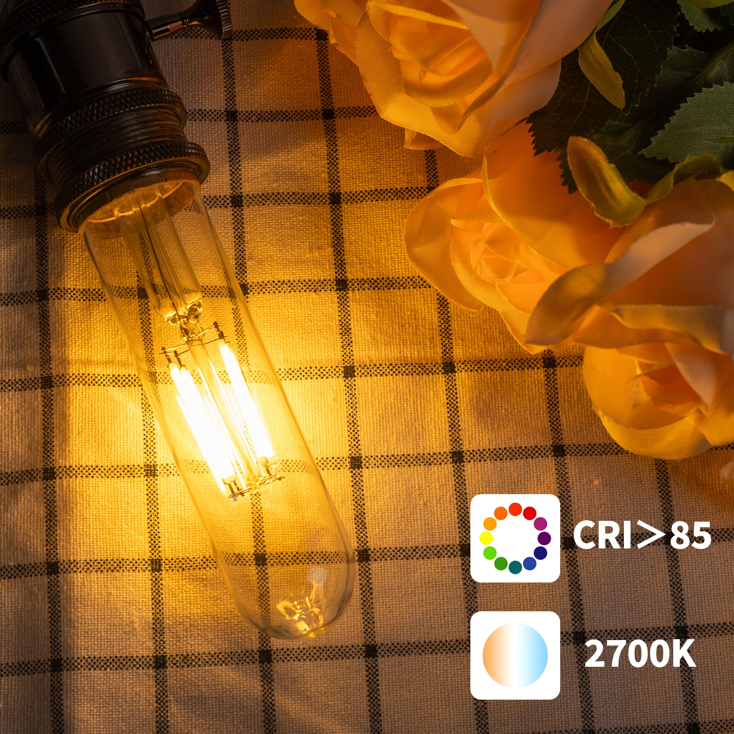 T10 T30 LED Tube Bulb 6W 60W Equivalent Cool White Dimmable 4 Pack