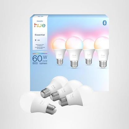 Smart LED A19 Bulb White Color Ambiance 4 Pack 8.8W Dimmable Smart Home Compatible