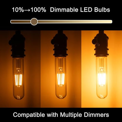 T10 T30 LED Tube Bulb 6W 60W Equivalent Cool White Dimmable 4 Pack