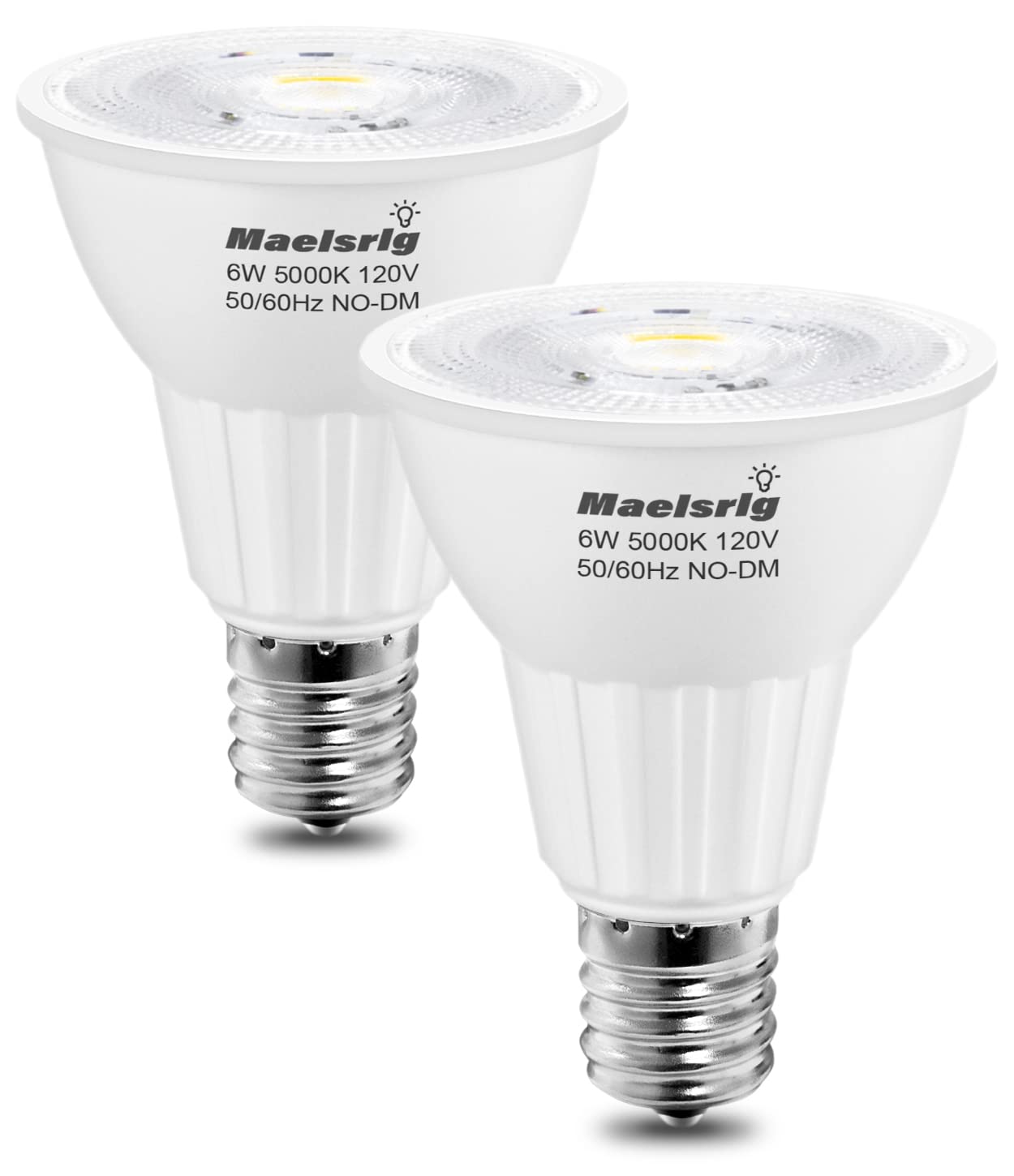 E17 LED Spotlight Bulb 6W 60W Equivalent Warm White 3000K 2 Pack