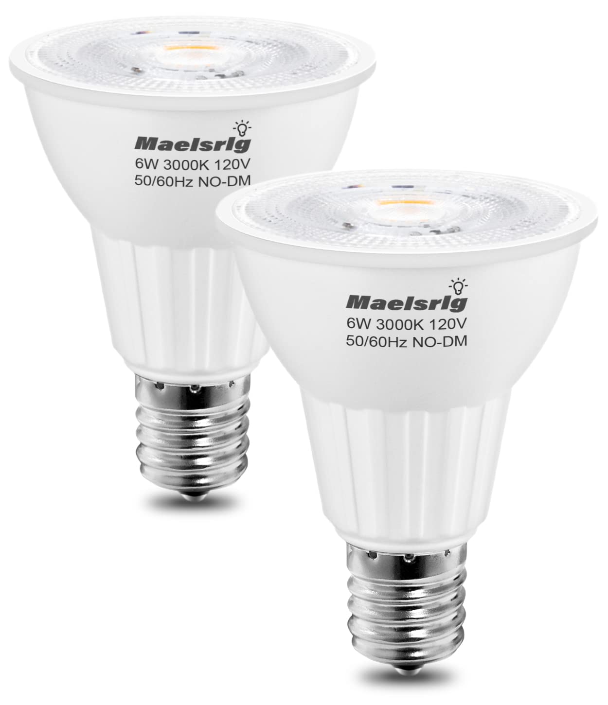 E17 LED Spotlight Bulb 6W 60W Equivalent Warm White 3000K 2 Pack