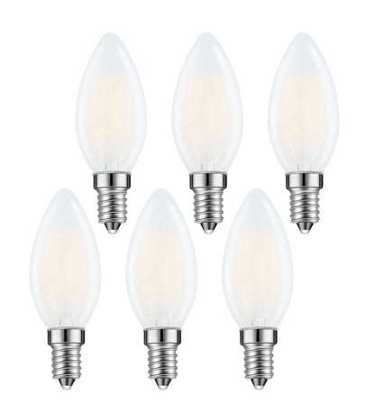 E14 LED Chandelier Bulb 4W 40W Equivalent Warm White Dimmable 6 Pack