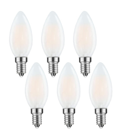 E14 LED Chandelier Bulb 4W 40W Equivalent Warm White Dimmable 6 Pack
