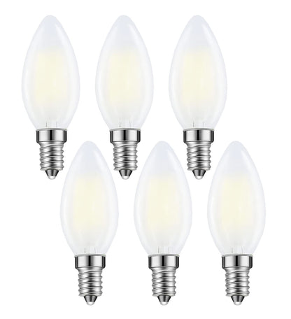 E14 LED Chandelier Bulb 4W 40W Equivalent Warm White Dimmable 6 Pack