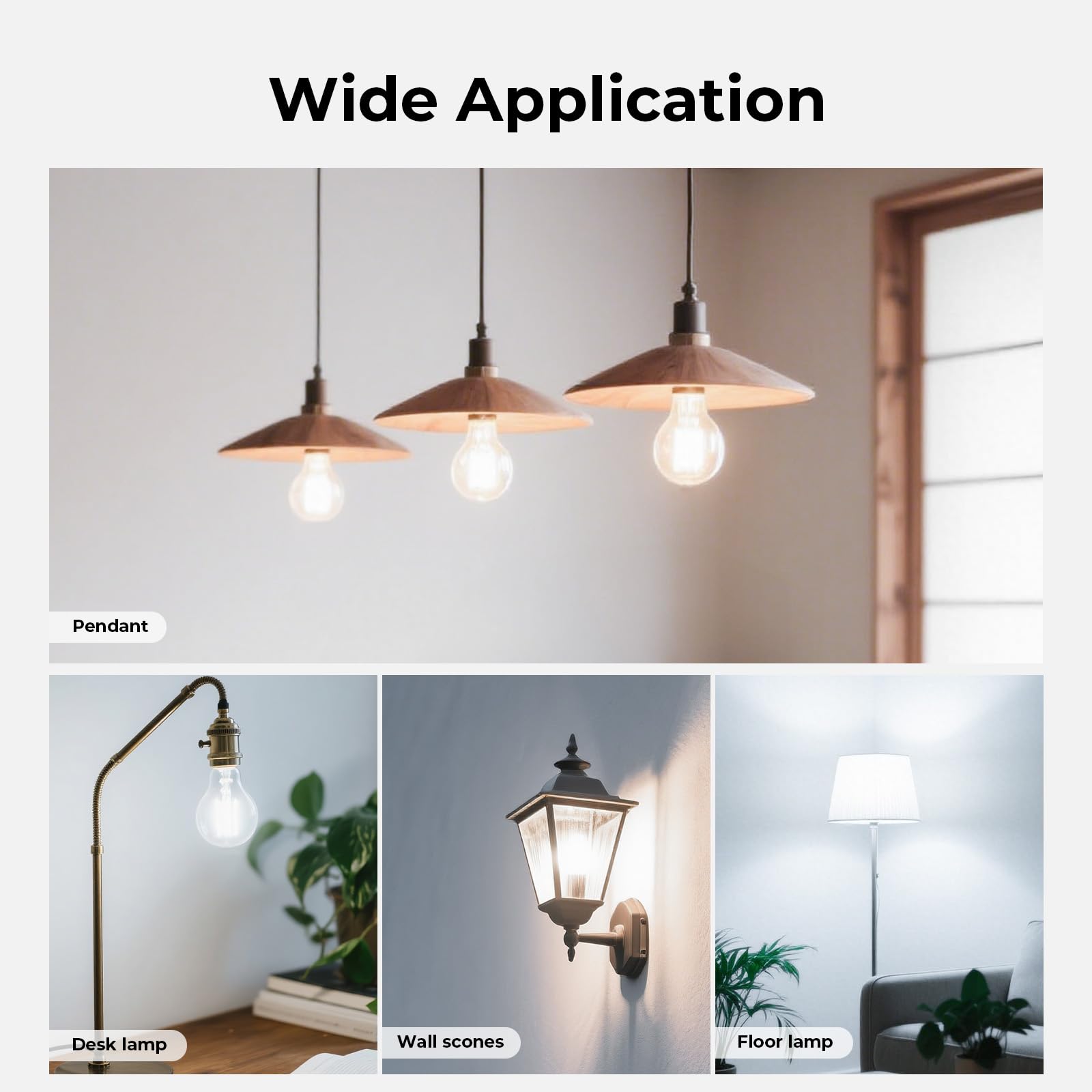 E26 LED Edison Bulb 6W 60W Equivalent Soft White 2700K Dimmable 6 Pack