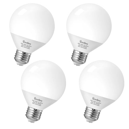 Vanity G25 LED Globe Bulbs 60W Equivalent Daylight 5000K 800LM E26 4 Pack