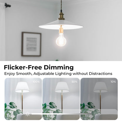 E26 LED Edison Bulb 6W 60W Equivalent Soft White 2700K Dimmable 6 Pack