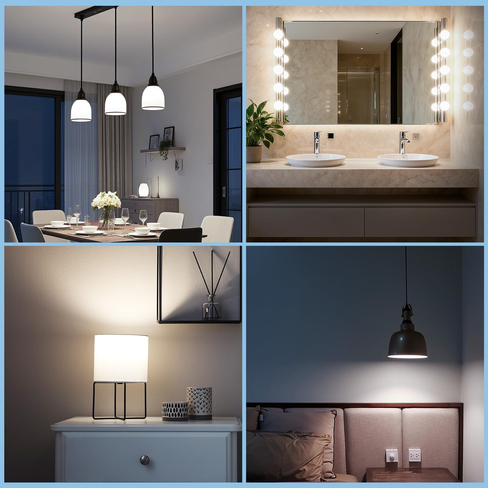 Vanity G25 LED Globe Bulbs 60W Equivalent Daylight 5000K 800LM E26 4 Pack