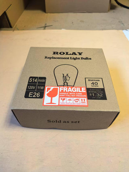 S14 LED String Light Bulbs 2W Clear Replacement Bulbs E26 25 Pack