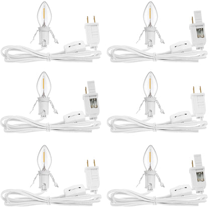 Village Light Cord 6ft C7 LED Bulb 1W On Off Switch 10 Pack
