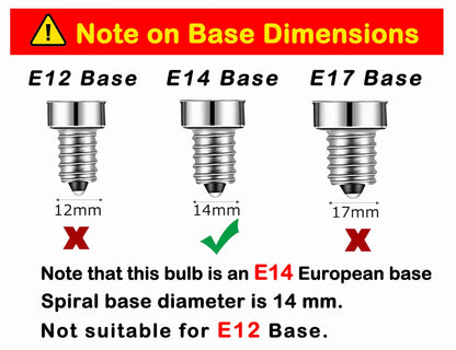 E14 LED Chandelier Bulb 4W 40W Equivalent Warm White Dimmable 6 Pack