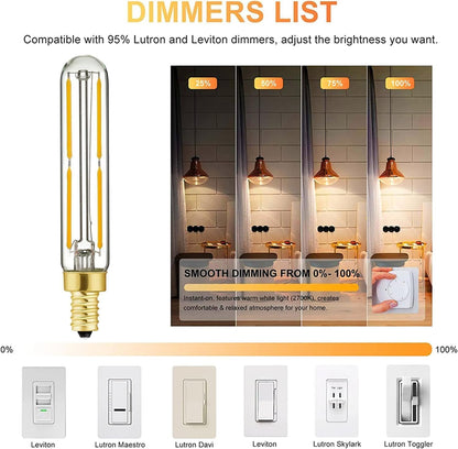 E12 LED Candelabra Bulb 2W Warm White 2500K Dimmable 12 Pack