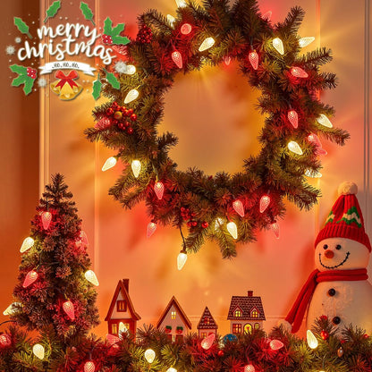 C9 LED Christmas Replacement Bulbs 25 Pack Warm White Shatterproof Dimmable E17 Base