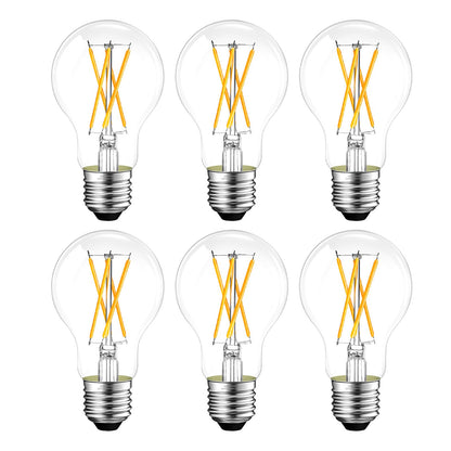 E26 LED Edison Bulb 6W 60W Equivalent Soft White 2700K Dimmable 6 Pack