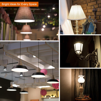 E26 LED Edison Bulb 8W 80W Equivalent Daylight 5000K Dimmable 6 Pack