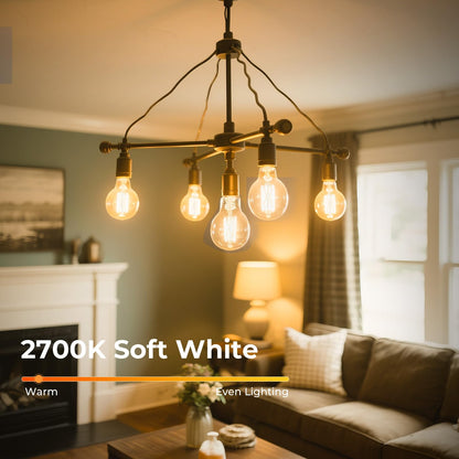 E26 LED Edison Bulb 6W 60W Equivalent Soft White 2700K Dimmable 6 Pack
