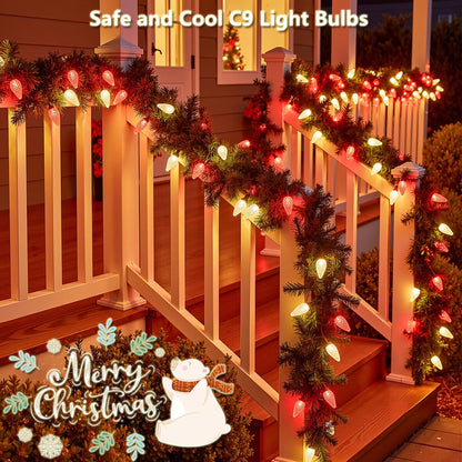 C9 LED Christmas Replacement Bulbs 25 Pack Warm White Shatterproof Dimmable E17 Base