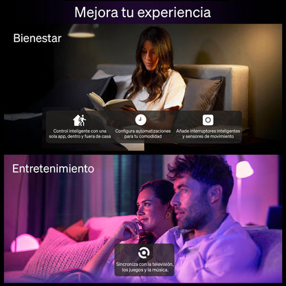 Smart LED A19 Bulb White Color Ambiance 4 Pack 8.8W Dimmable Smart Home Compatible