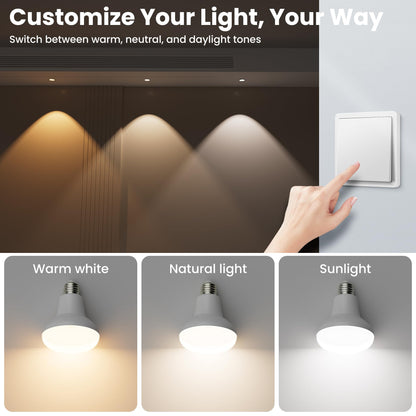 BR30 LED Flood Light Bulb 65W Equivalent 1000LM 3 Color Dimmable 2 Pack