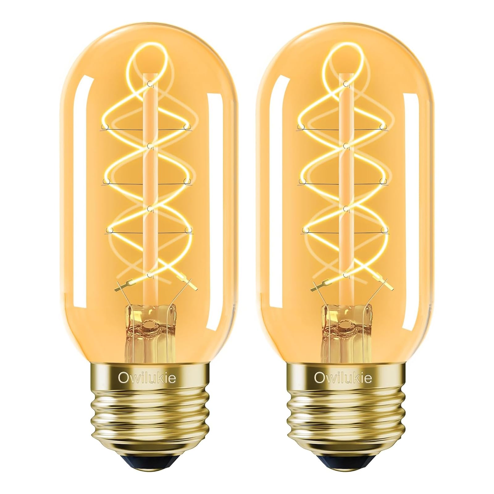 E26 LED Edison Bulb 4W 40W Equivalent Warm White 2200K Dimmable 2 Pack