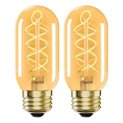 E26 LED Edison Bulb 4W 40W Equivalent Warm White 2200K Dimmable 2 Pack