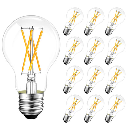 E26 LED Edison Bulb 6W 60W Equivalent Soft White 2700K Dimmable 6 Pack