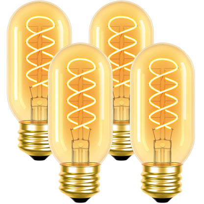 Vintage Edison LED Bulb 6W 60W Equivalent Dimmable Amber Warm Light 4 Pack