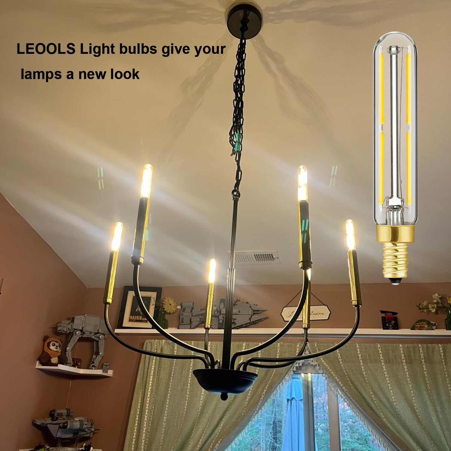 E12 LED Candelabra Bulb 2W Warm White 2500K Dimmable 12 Pack