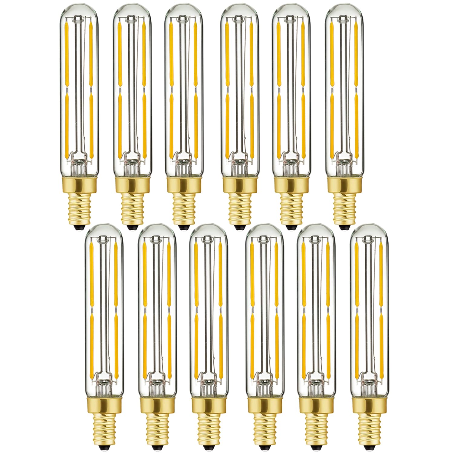 E12 LED Candelabra Bulb 2W Warm White 2500K Dimmable 12 Pack