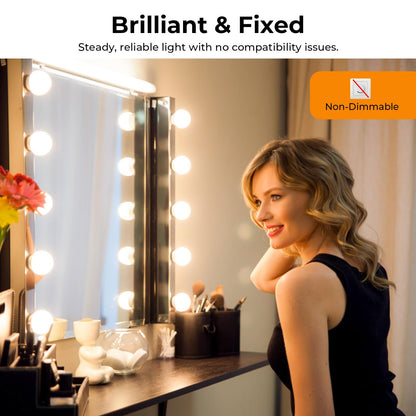 Vanity G25 LED Globe Bulbs 60W Equivalent Daylight 5000K 800LM E26 4 Pack