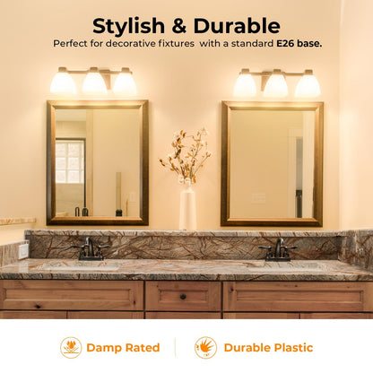 Vanity G25 LED Globe Bulbs 60W Equivalent Daylight 5000K 800LM E26 4 Pack