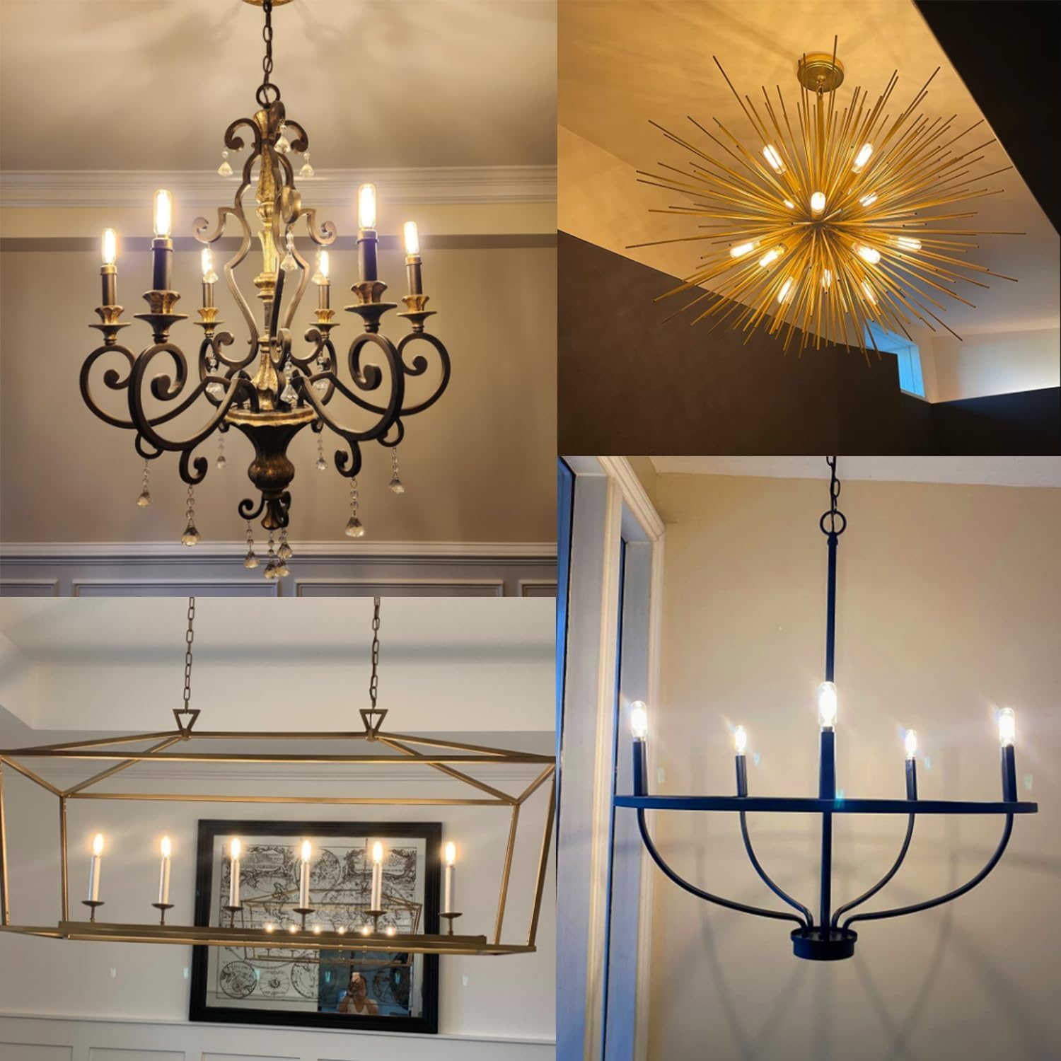 E12 LED Candelabra Bulb 2W Warm White 2500K Dimmable 12 Pack