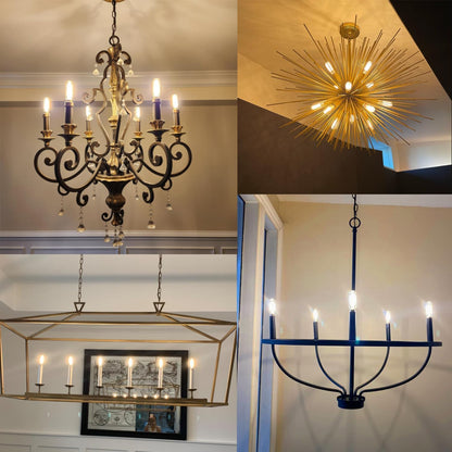 E12 LED Candelabra Bulb 2W Warm White 2500K Dimmable 12 Pack