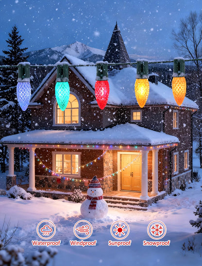 C9 LED Christmas Replacement Bulbs 30 Pack Warm White Shatterproof E17 Base