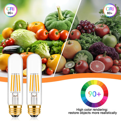 T30 T10 LED Tubular Bulb 4W 40W Equivalent Warm White 2700K Dimmable 2 Pack