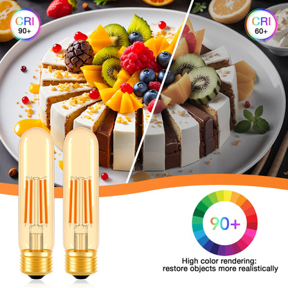 T30 T10 LED Tubular Bulb 4W 40W Equivalent Warm White 2700K Dimmable 2 Pack