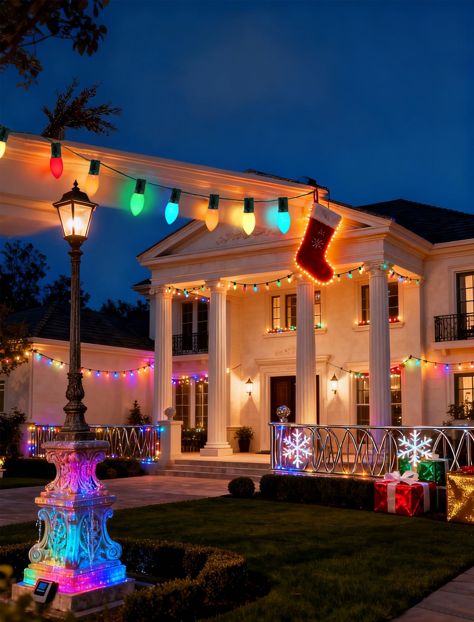 C9 LED Christmas Replacement Bulbs 30 Pack Warm White Shatterproof E17 Base