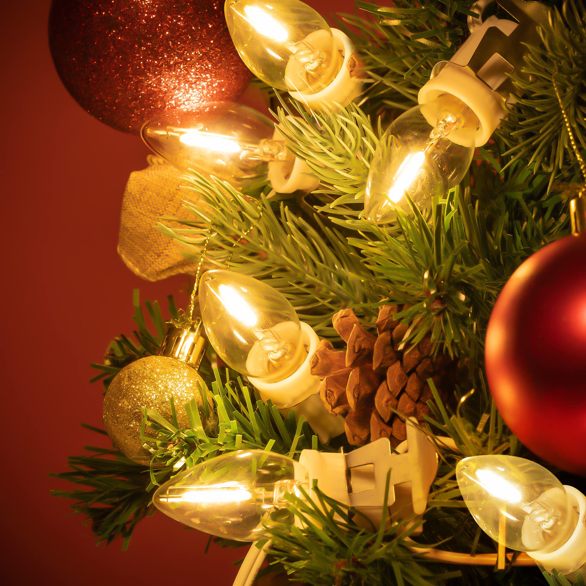 Village Light Cord 6ft C7 LED Bulb 1W On Off Switch 10 Pack